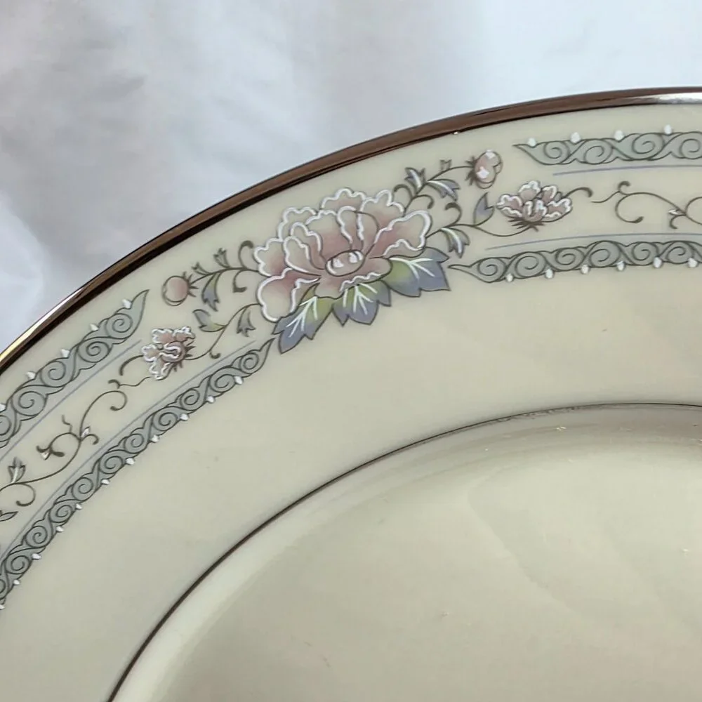 TWO Lenox Charleston Dinner Plate Pastel Floral Band Cosmopolitan Line